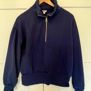 Navy cropped sweatshirt